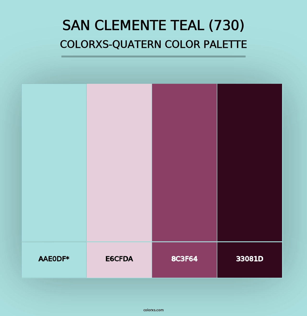 San Clemente Teal (730) - Colorxs Quad Palette