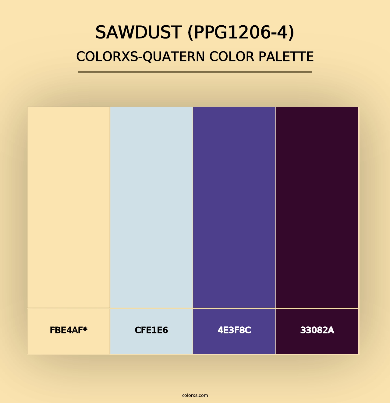 Sawdust (PPG1206-4) - Colorxs Quad Palette