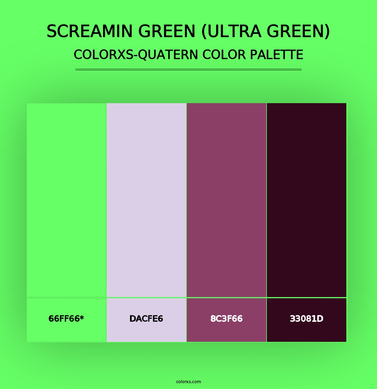 Screamin Green (Ultra Green) - Colorxs Quad Palette