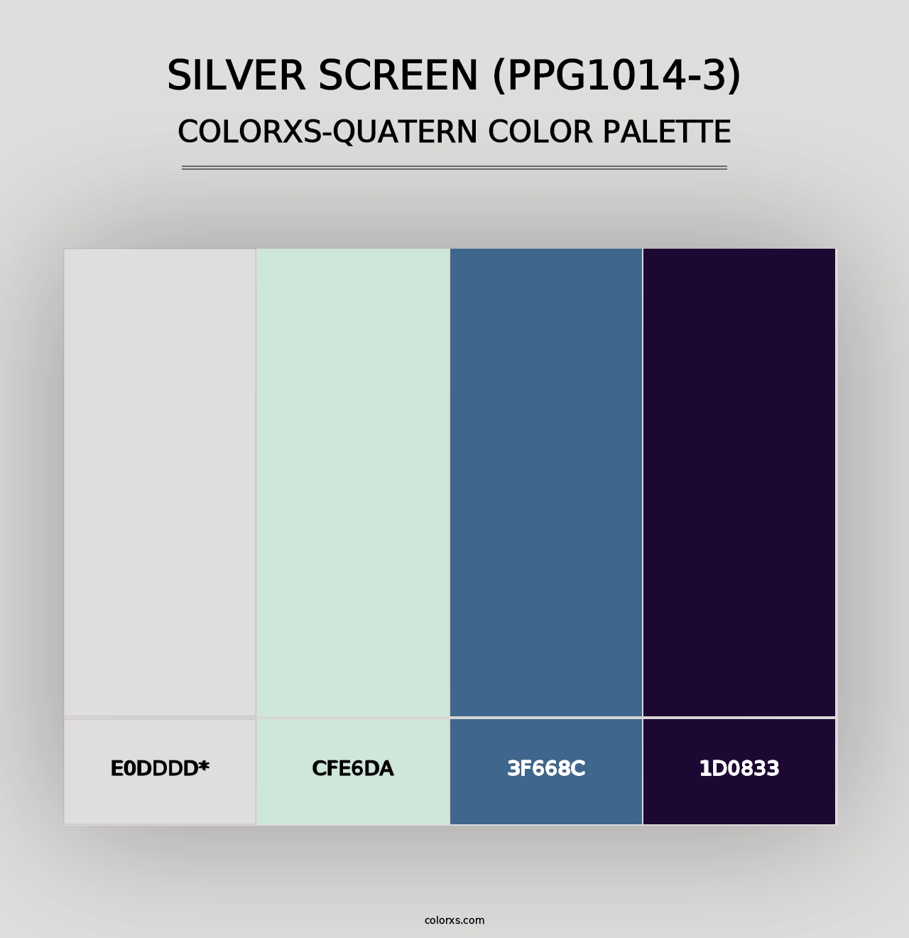 Silver Screen (PPG1014-3) - Colorxs Quad Palette