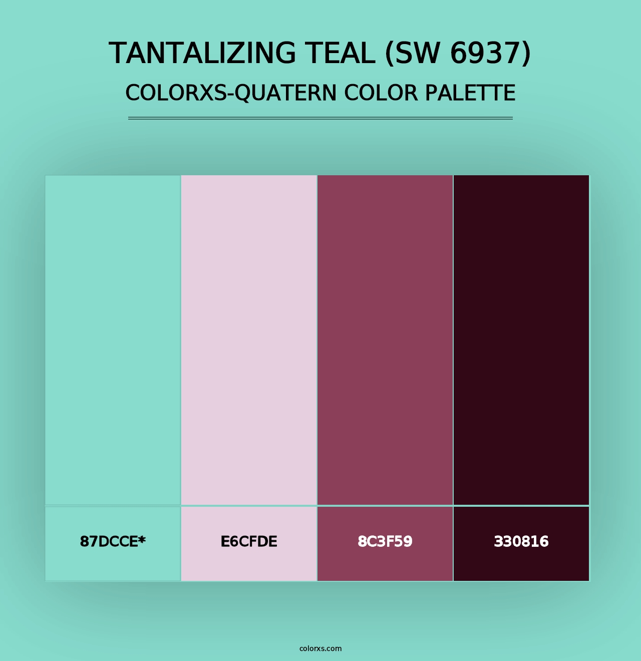 Tantalizing Teal (SW 6937) - Colorxs Quad Palette