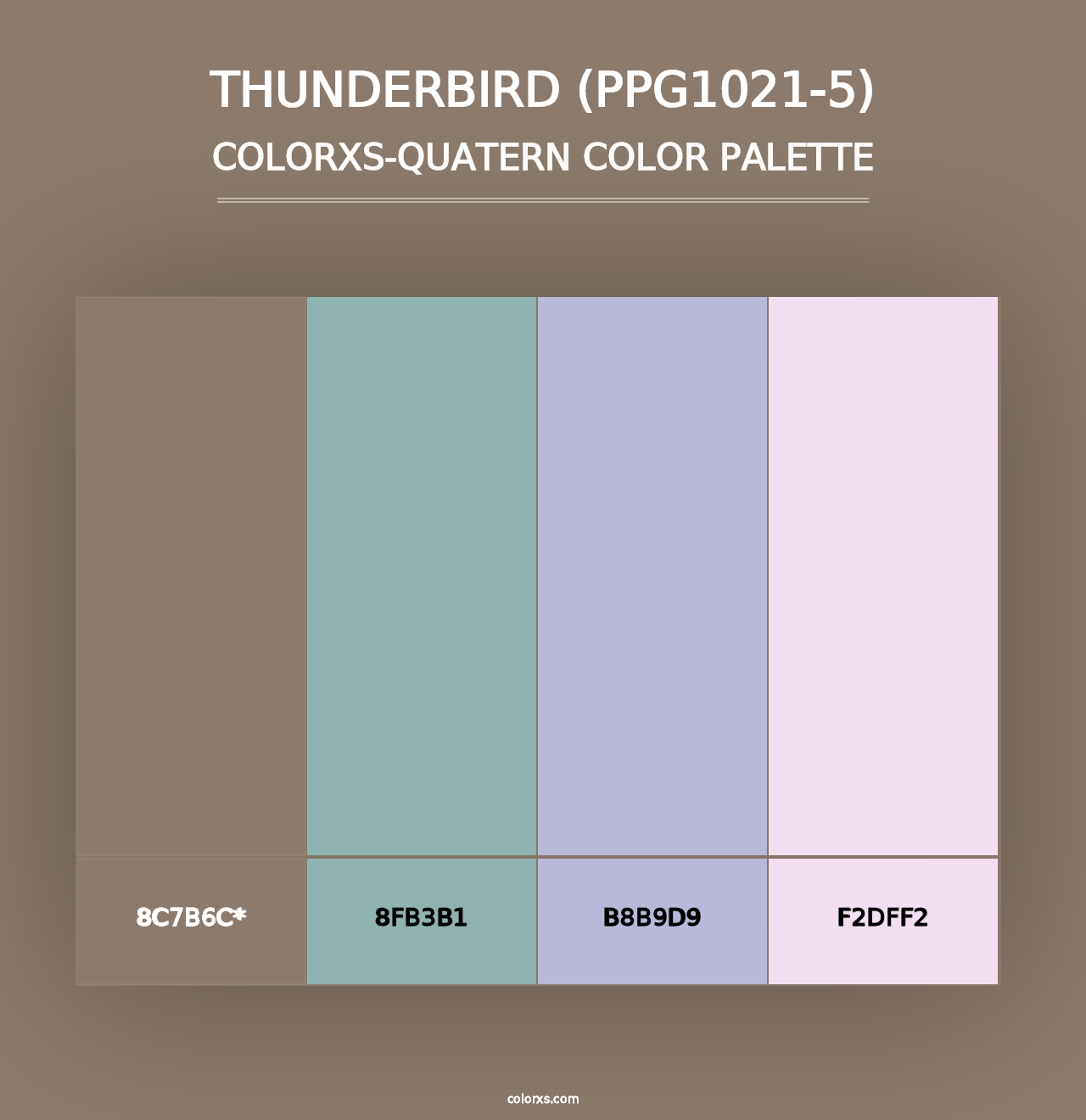 Thunderbird (PPG1021-5) - Colorxs Quad Palette