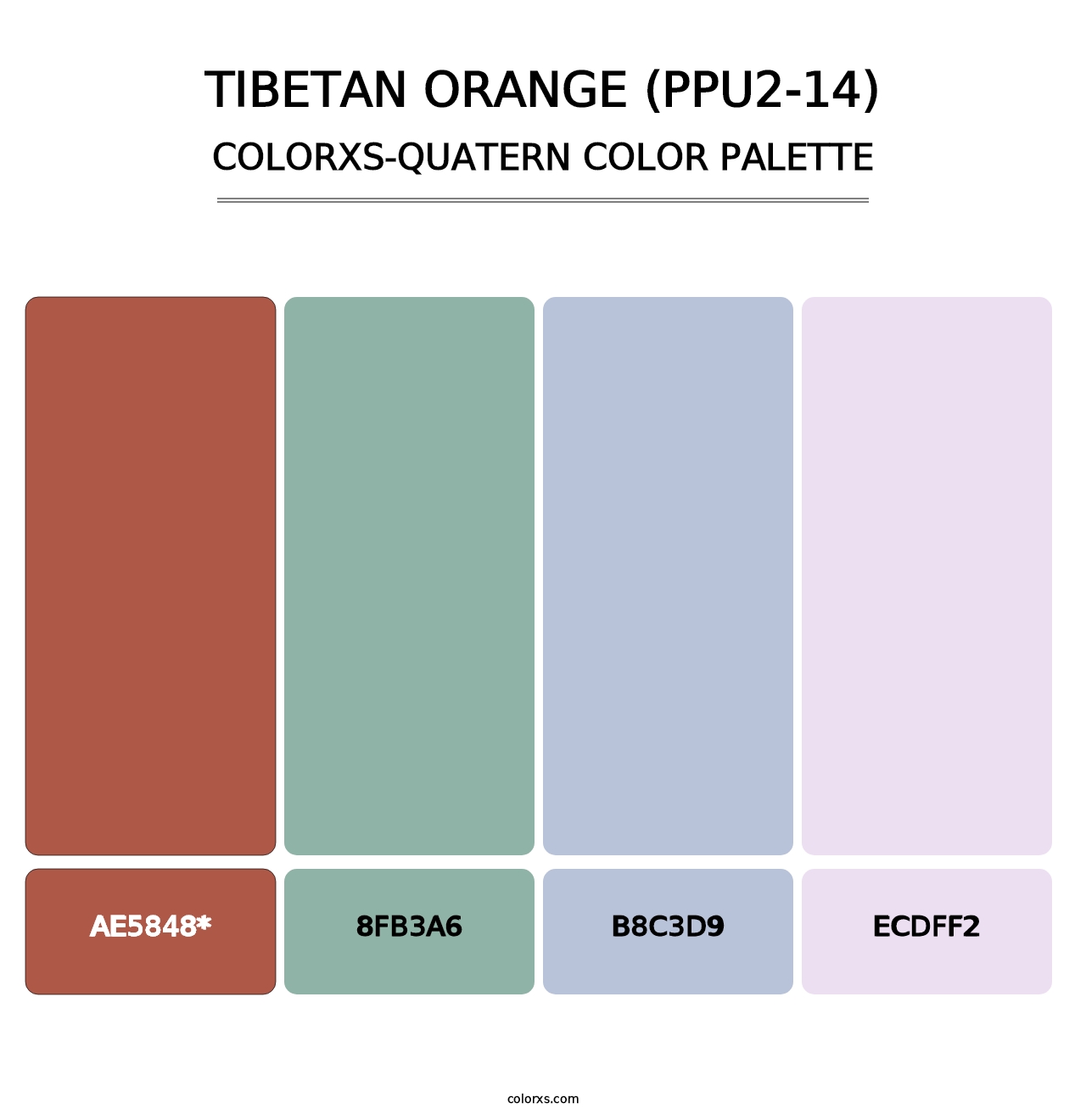 Tibetan Orange (PPU2-14) - Colorxs Quad Palette