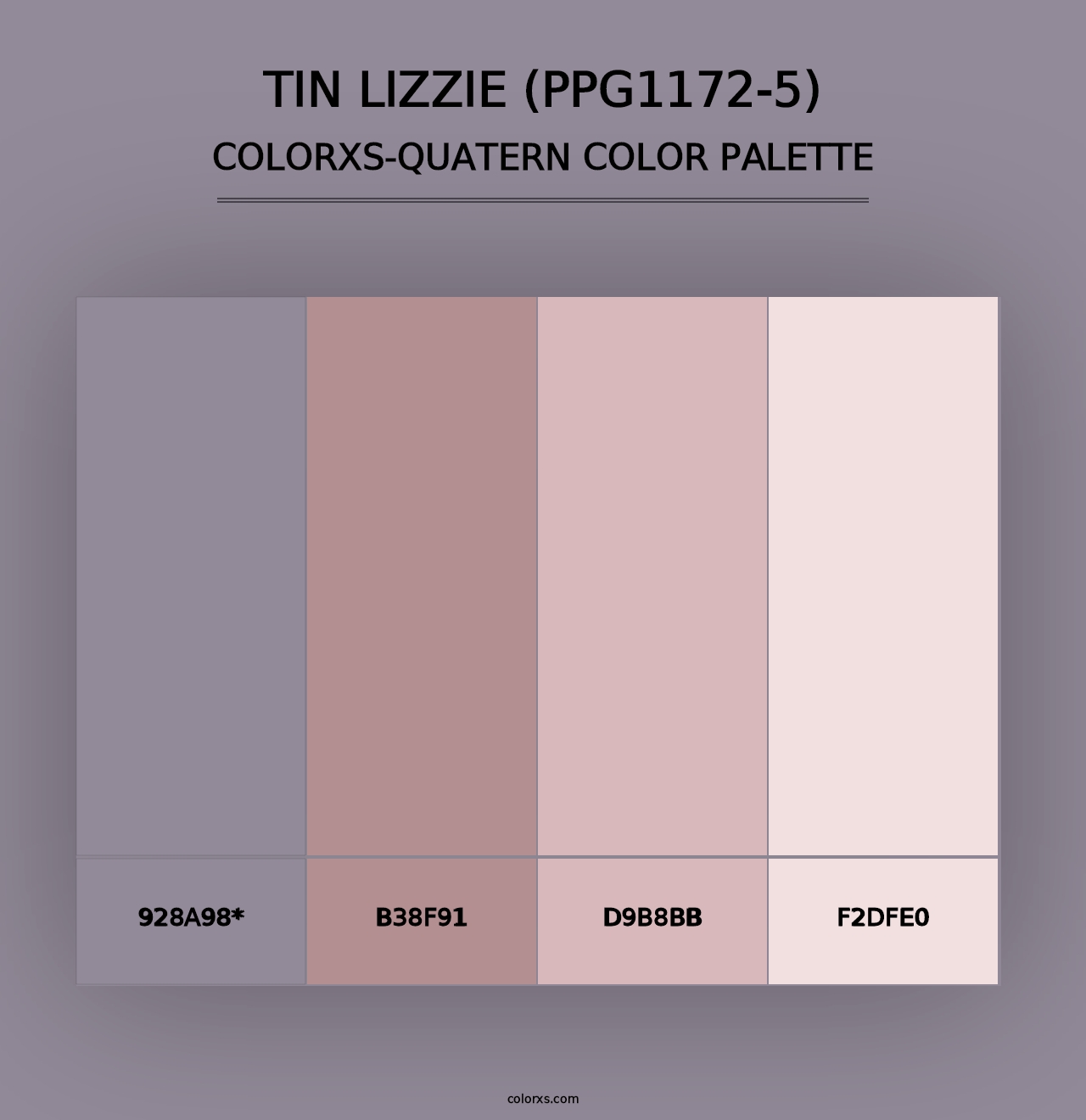 Tin Lizzie (PPG1172-5) - Colorxs Quad Palette