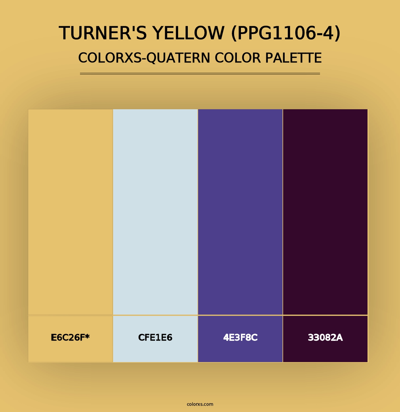 Turner's Yellow (PPG1106-4) - Colorxs Quad Palette