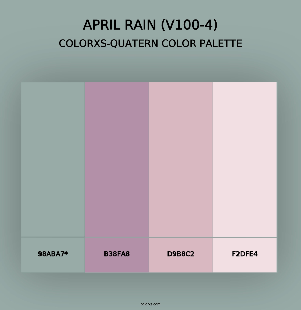 April Rain (V100-4) - Colorxs Quad Palette