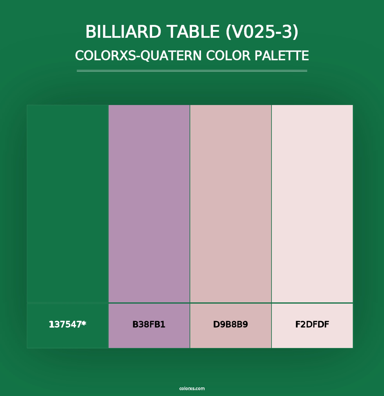 Billiard Table (V025-3) - Colorxs Quad Palette