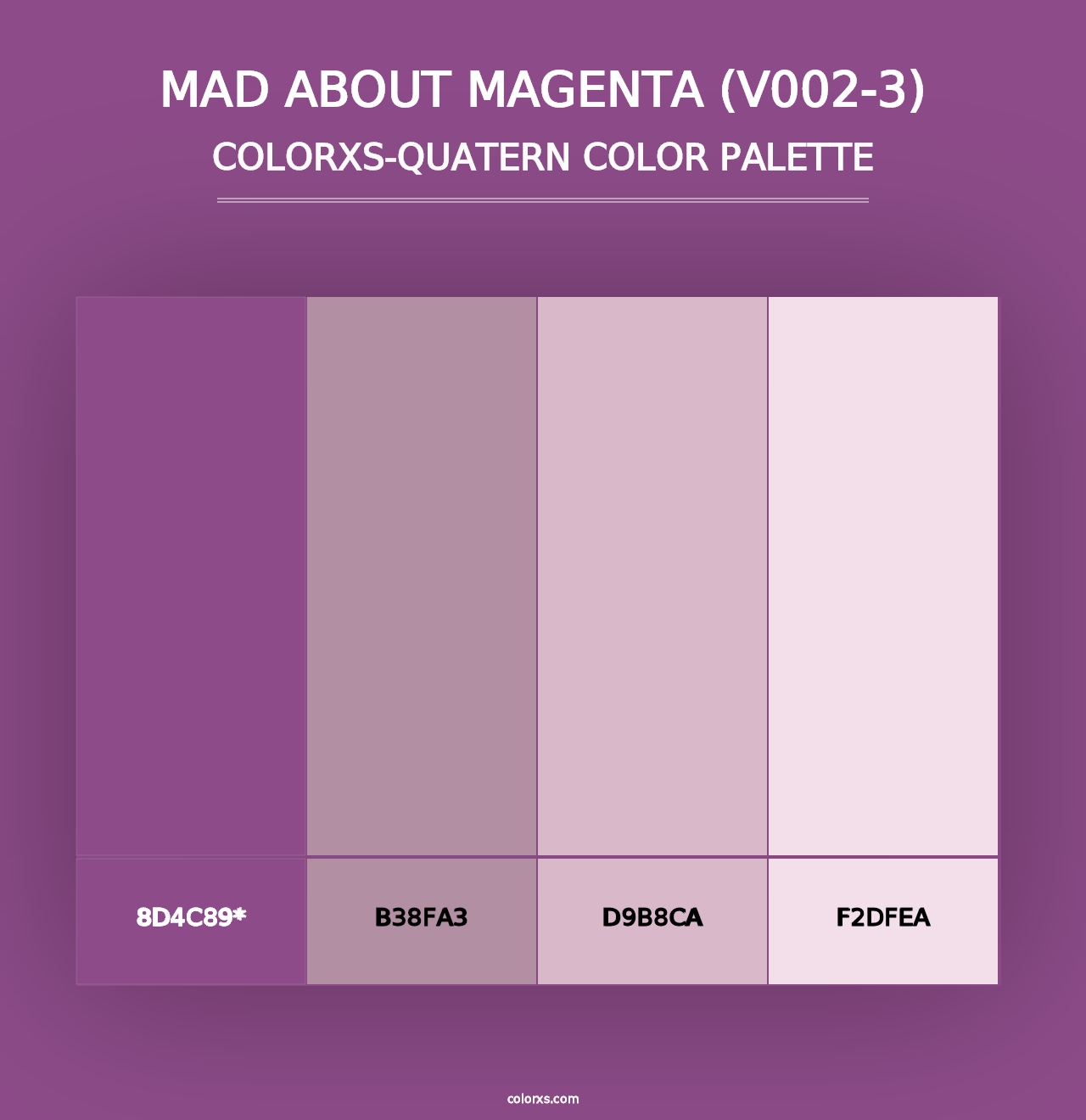 Mad about Magenta (V002-3) - Colorxs Quad Palette