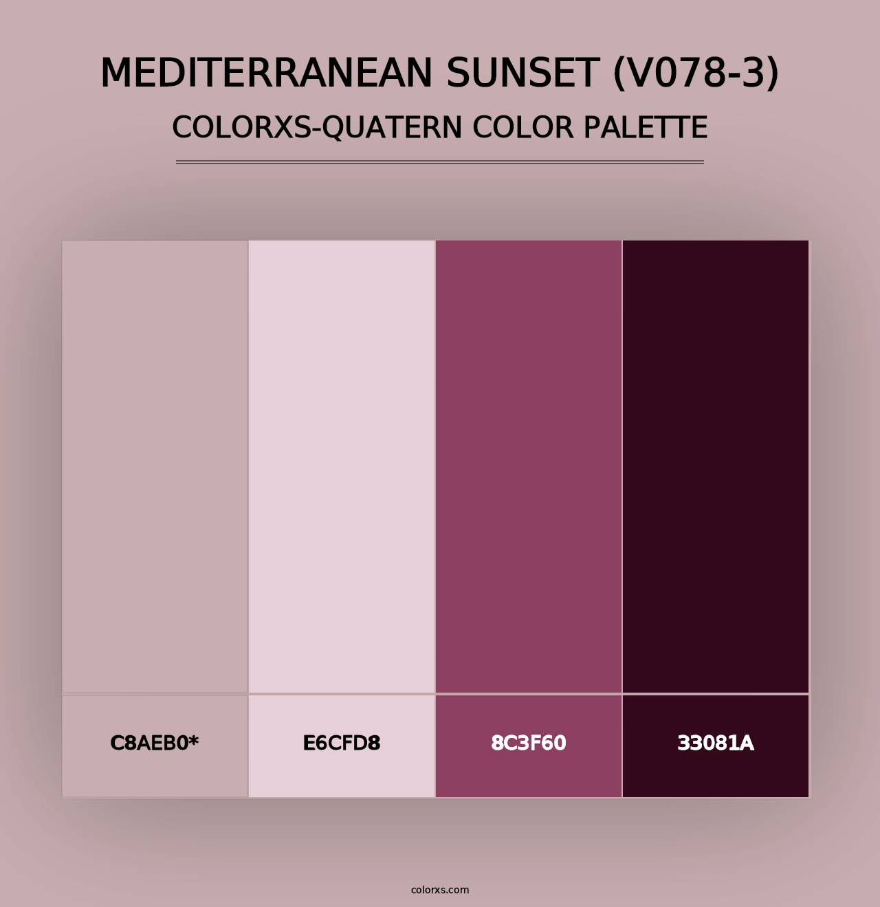 Mediterranean Sunset (V078-3) - Colorxs Quad Palette