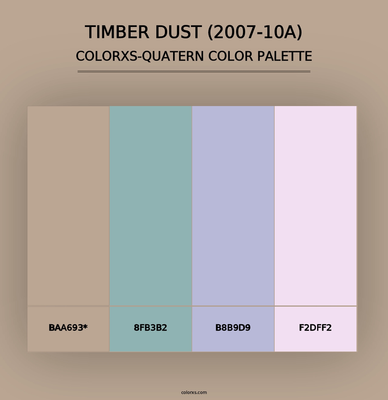 Timber Dust (2007-10A) - Colorxs Quad Palette