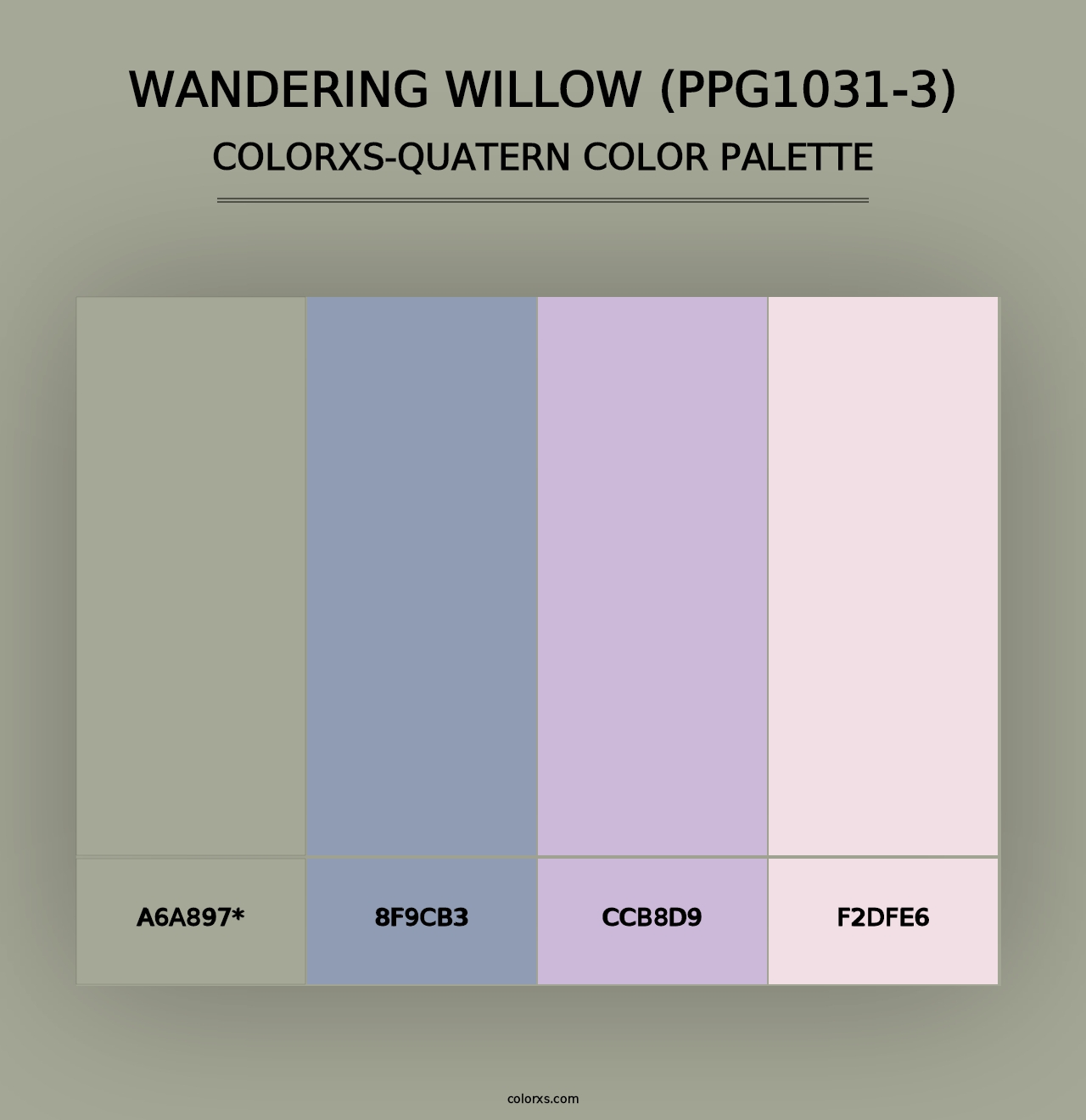 Wandering Willow (PPG1031-3) - Colorxs Quad Palette