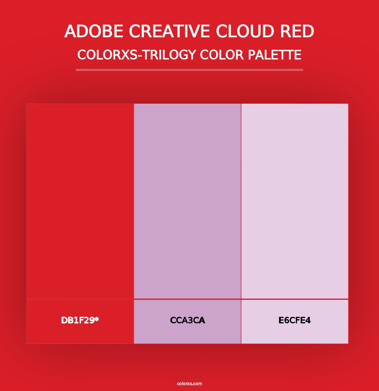 Adobe Creative Cloud Red - Colorxs Trilogy Palette