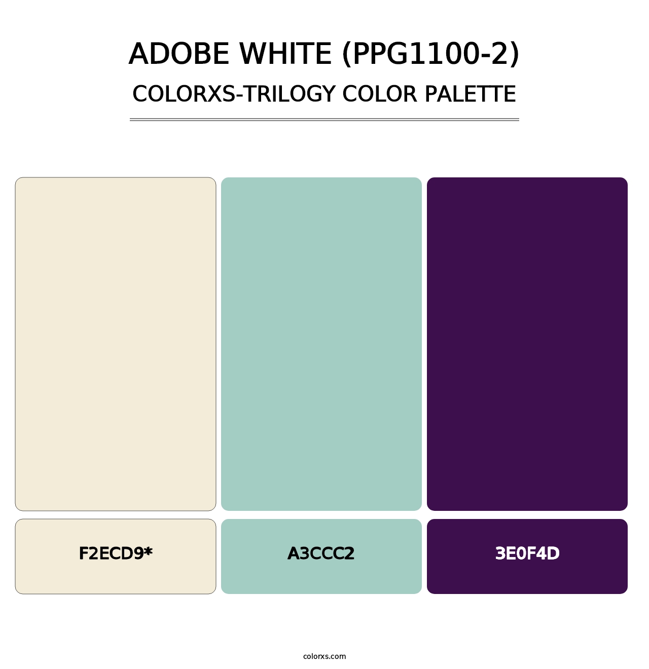 Adobe White (PPG1100-2) - Colorxs Trilogy Palette