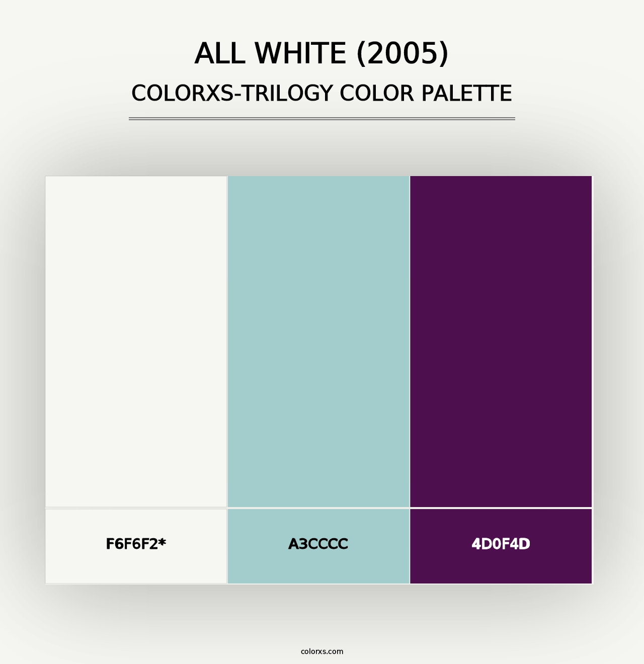 All White (2005) - Colorxs Trilogy Palette