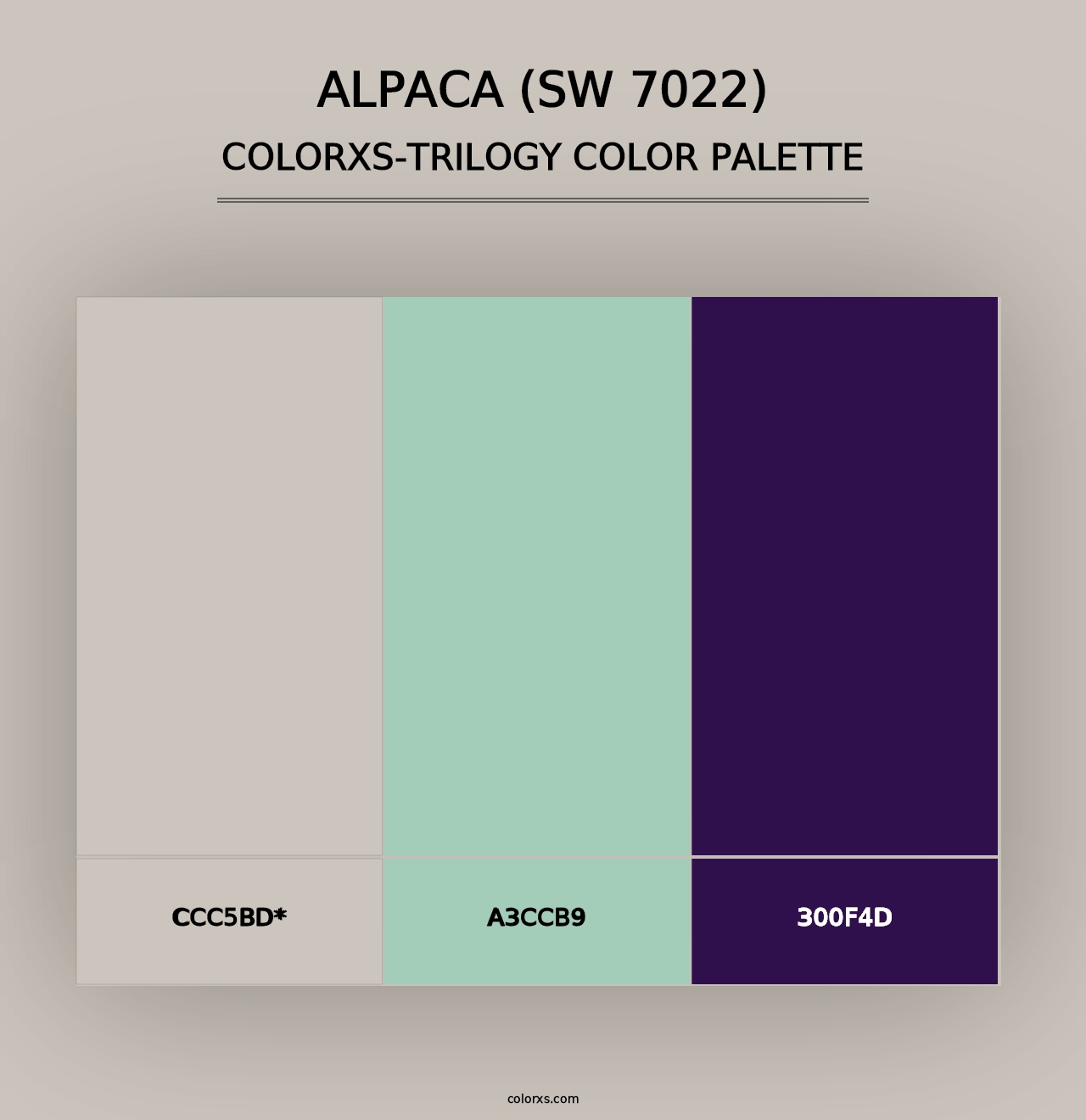 Alpaca (SW 7022) - Colorxs Trilogy Palette