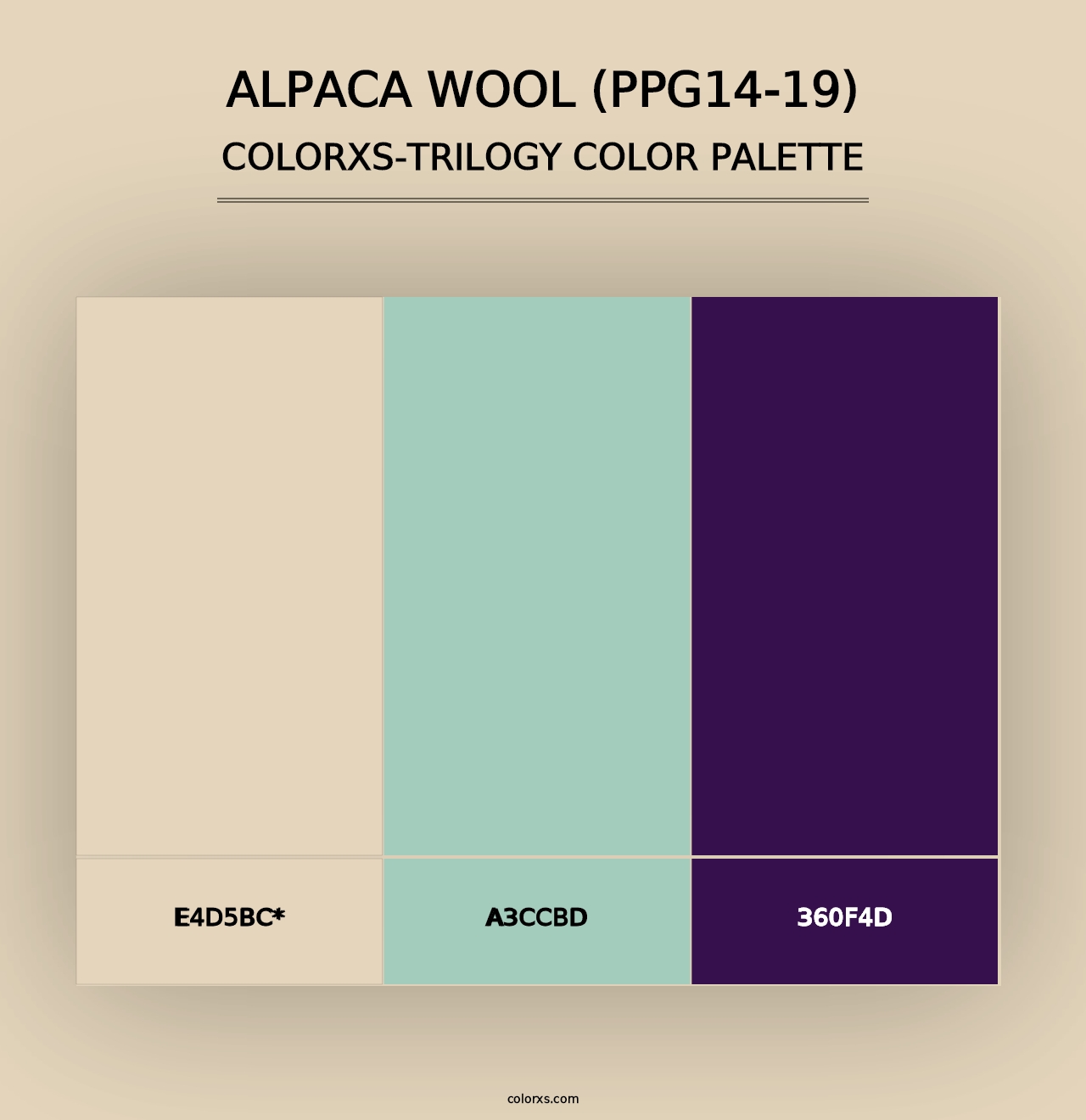 Alpaca Wool (PPG14-19) - Colorxs Trilogy Palette