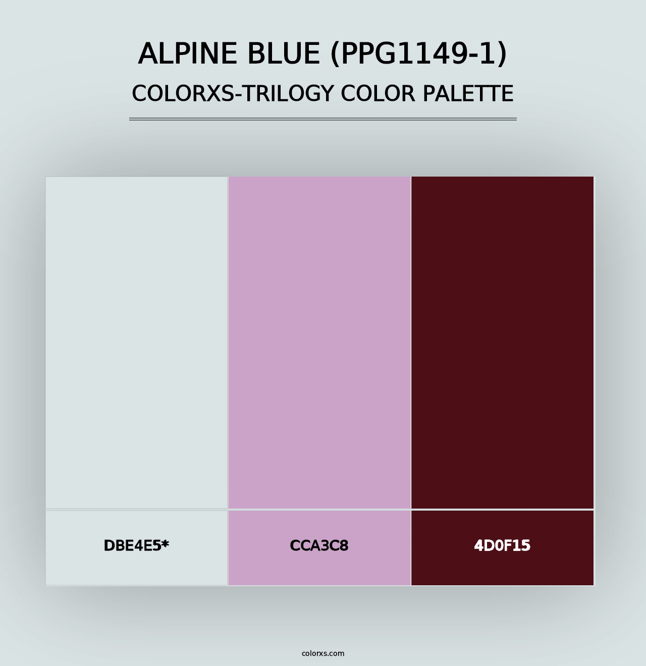 Alpine Blue (PPG1149-1) - Colorxs Trilogy Palette