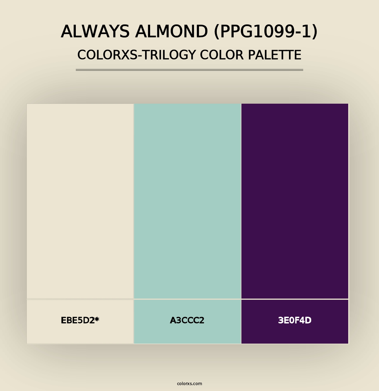 Always Almond (PPG1099-1) - Colorxs Trilogy Palette