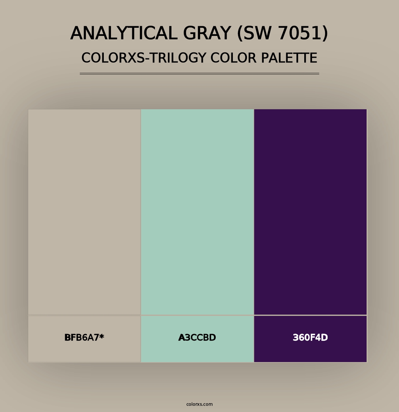 Analytical Gray (SW 7051) - Colorxs Trilogy Palette