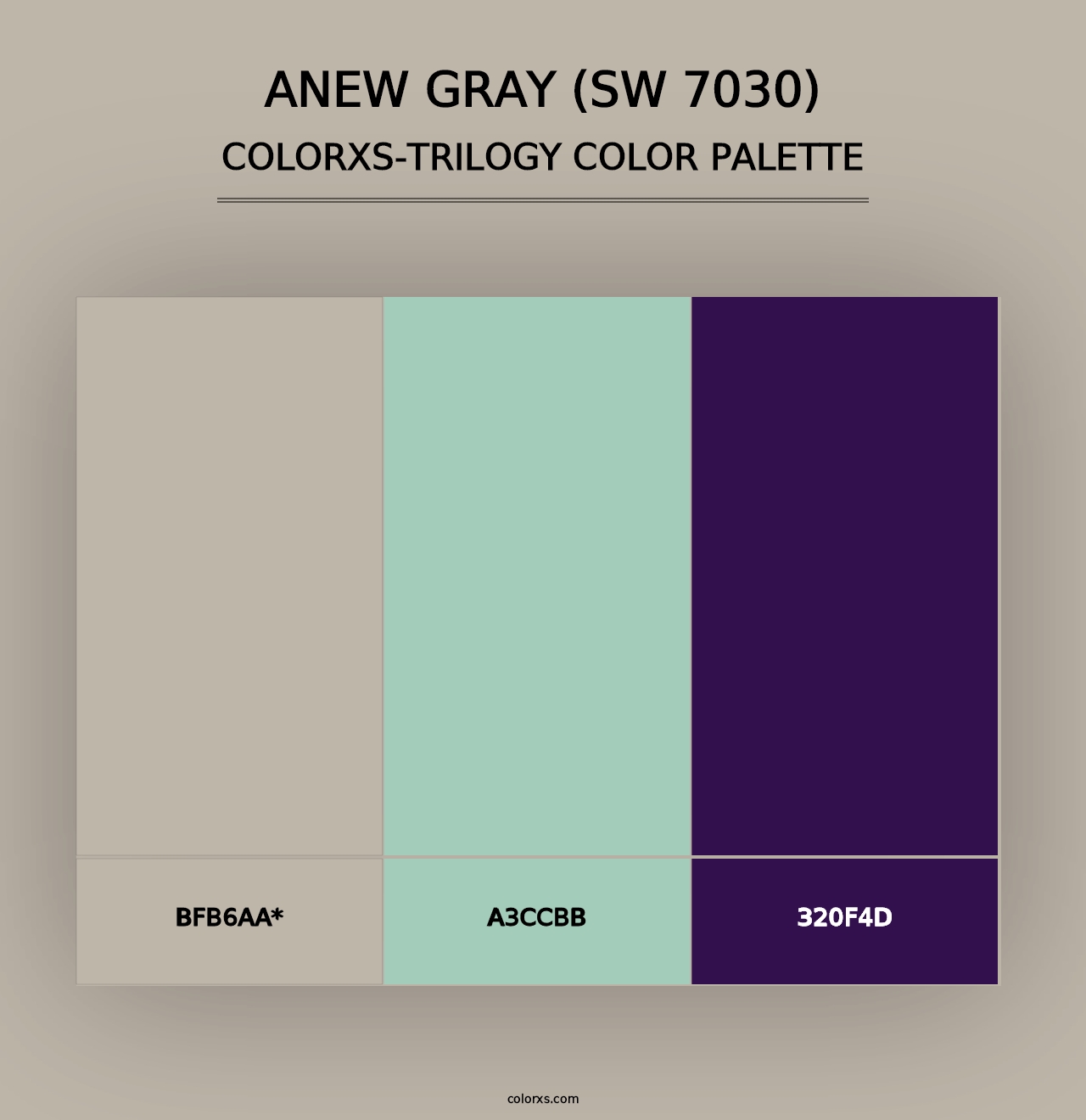 Anew Gray (SW 7030) - Colorxs Trilogy Palette