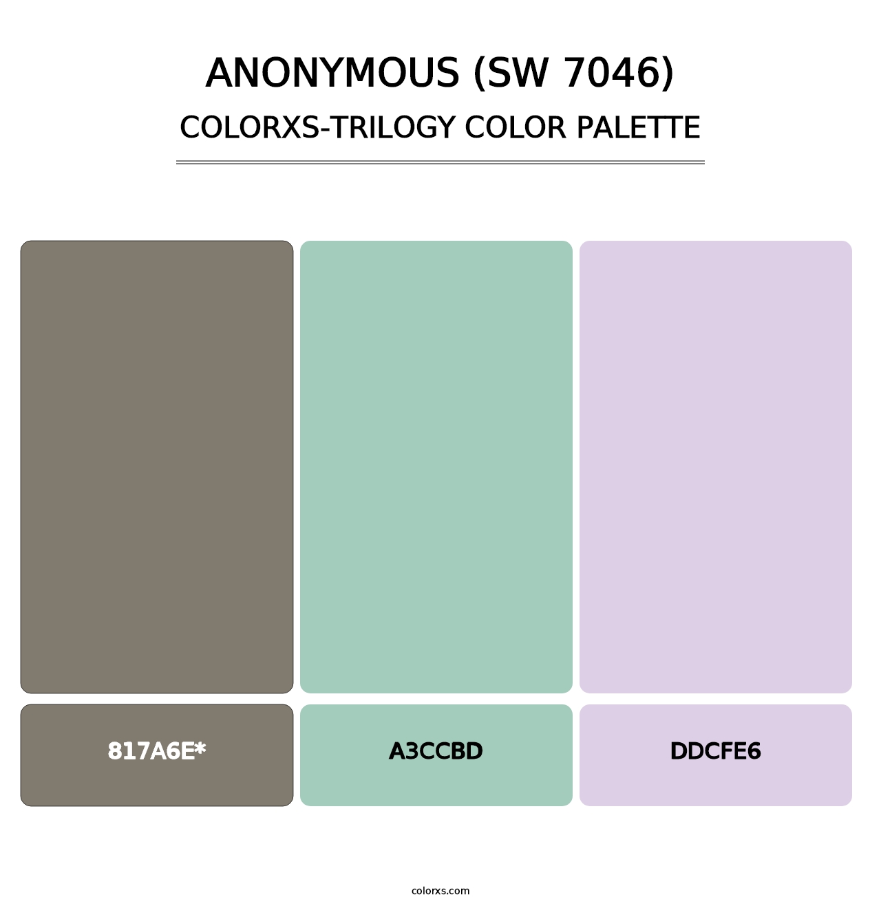 Anonymous (SW 7046) - Colorxs Trilogy Palette