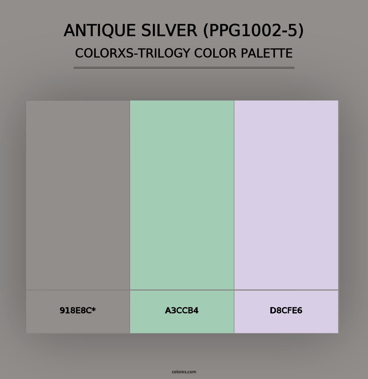 Antique Silver (PPG1002-5) - Colorxs Trilogy Palette