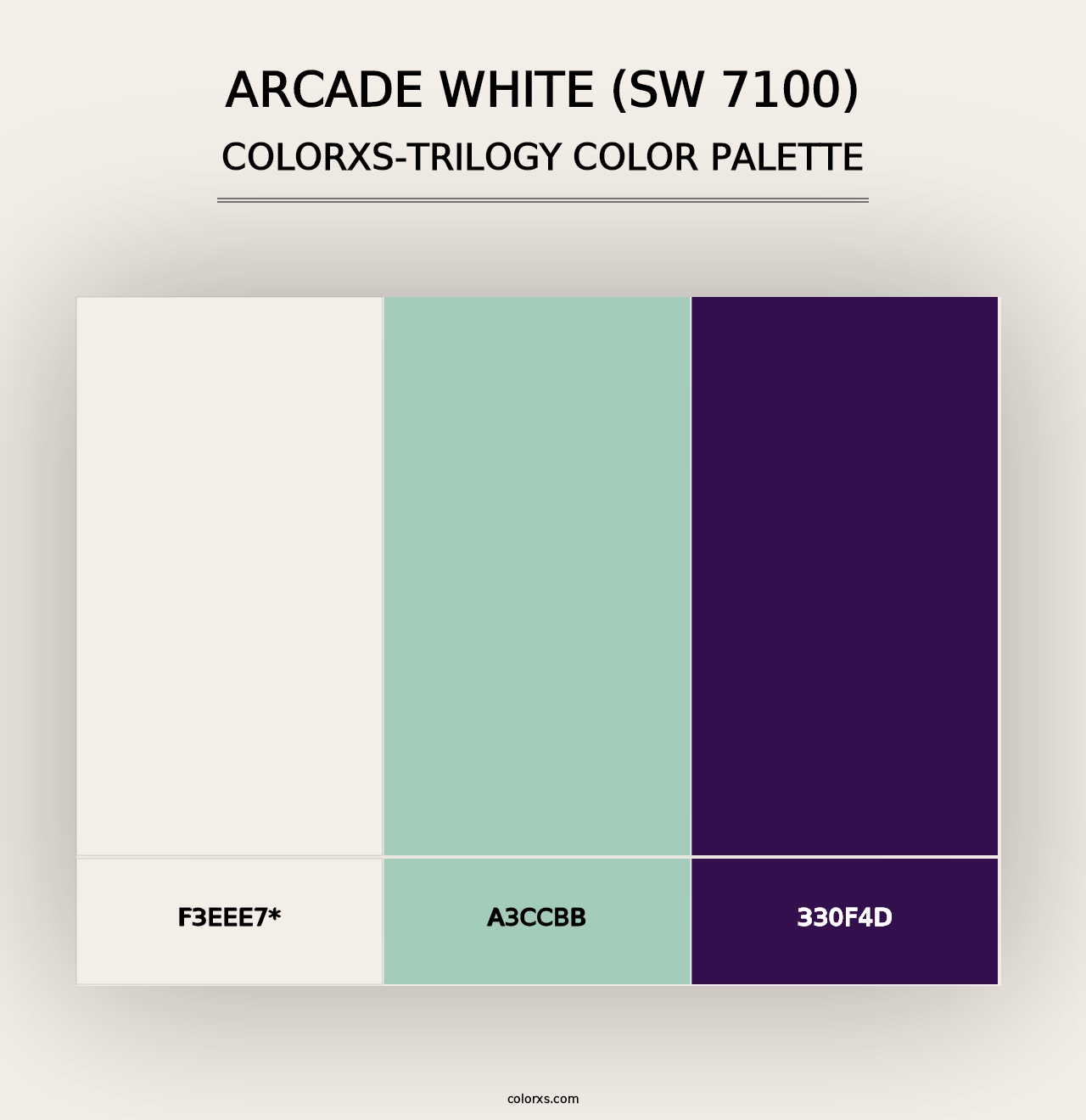 Arcade White (SW 7100) - Colorxs Trilogy Palette