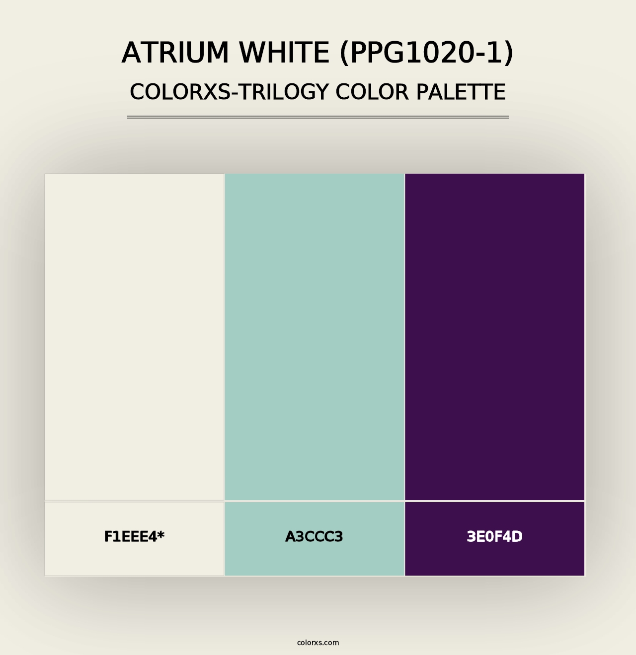 Atrium White (PPG1020-1) - Colorxs Trilogy Palette