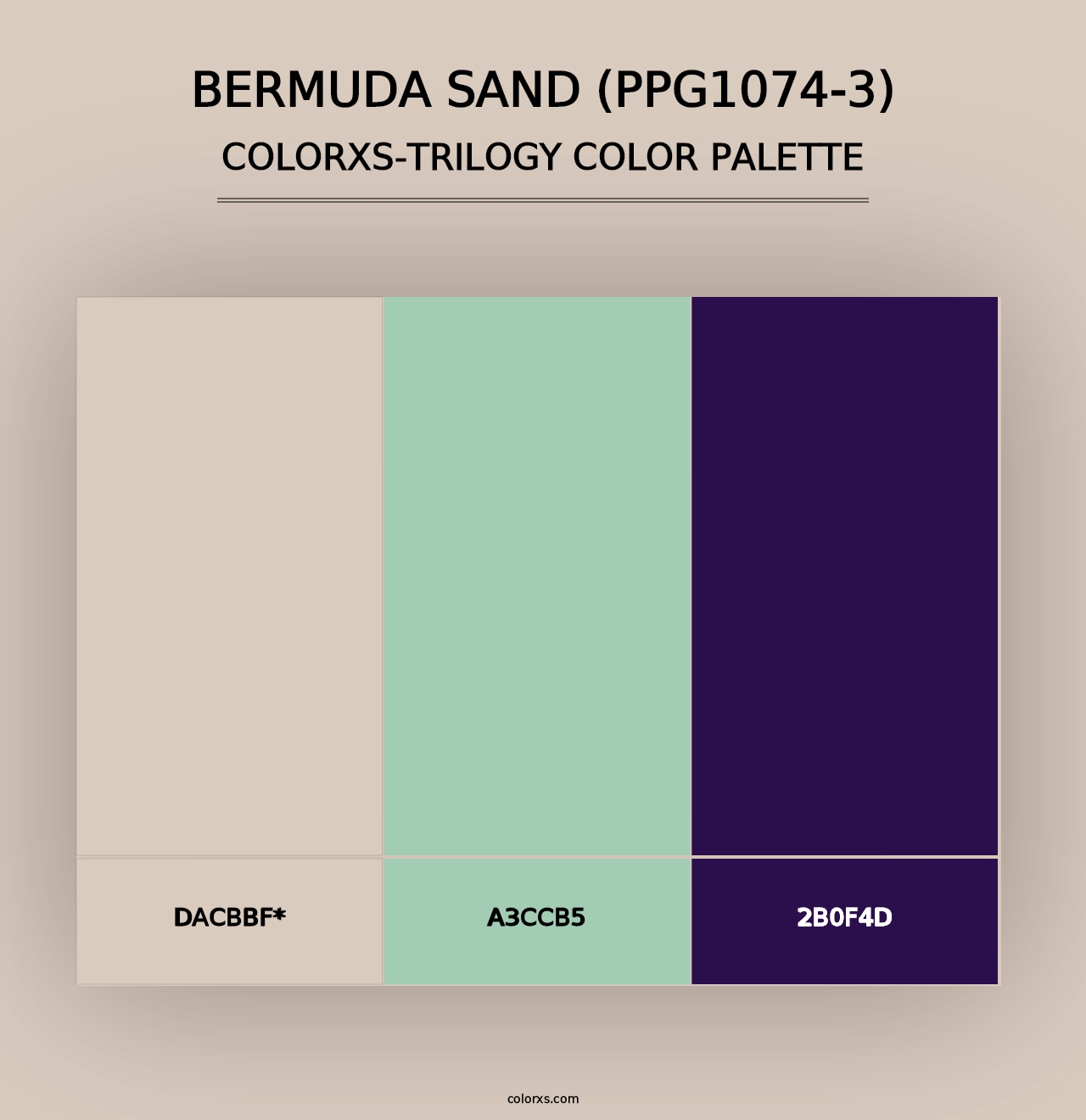 Bermuda Sand (PPG1074-3) - Colorxs Trilogy Palette