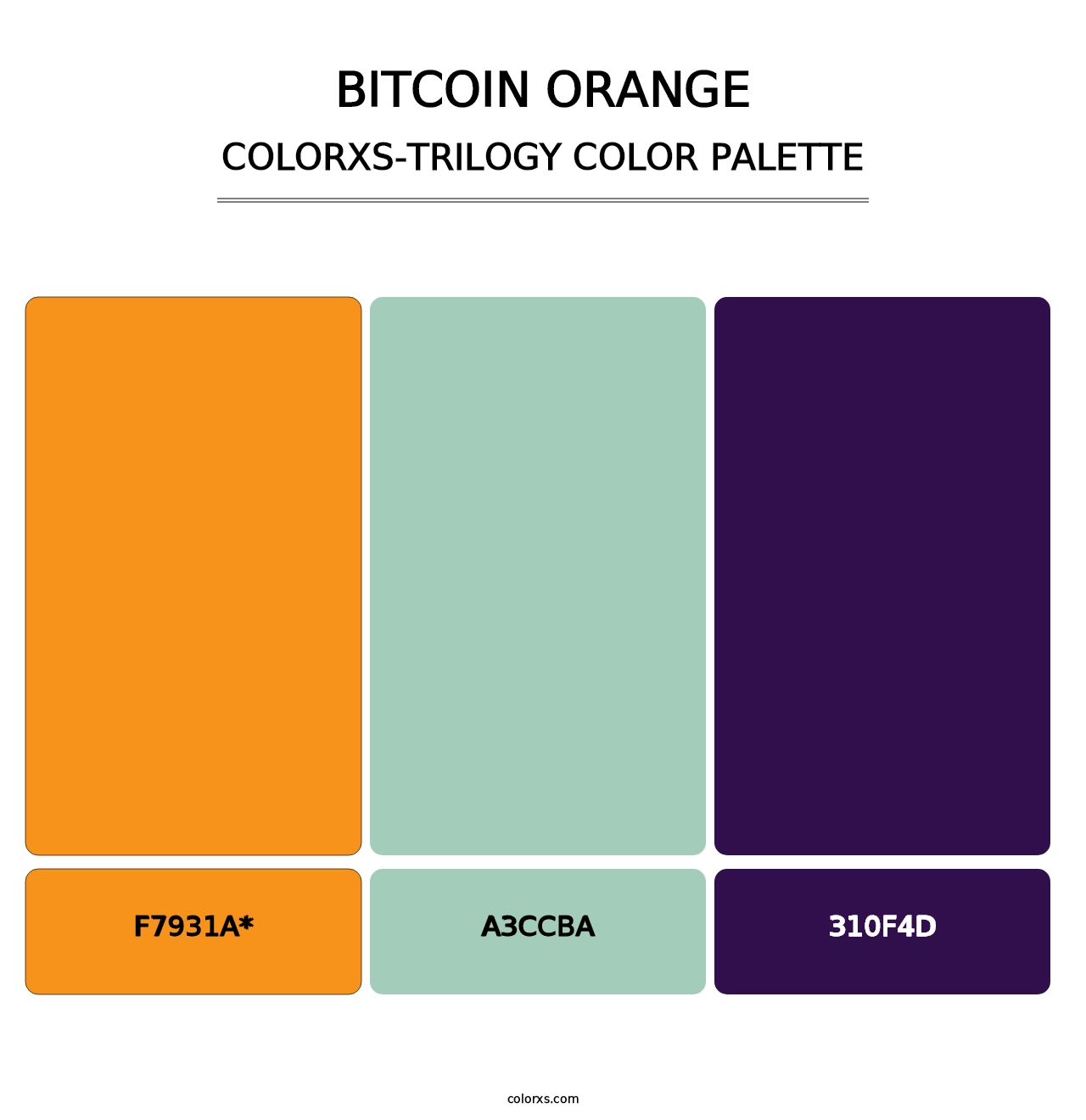 Bitcoin Orange - Colorxs Trilogy Palette