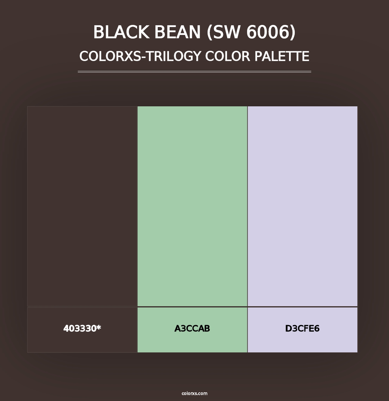 Black Bean (SW 6006) - Colorxs Trilogy Palette