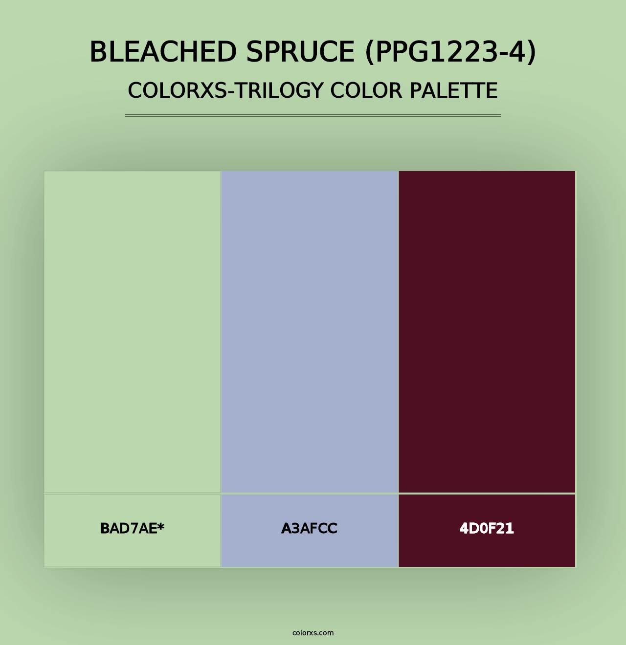 Bleached Spruce (PPG1223-4) - Colorxs Trilogy Palette