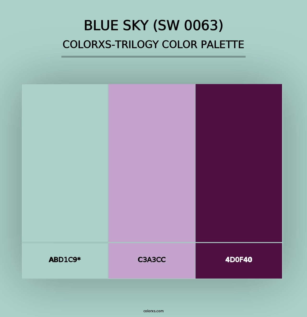 Blue Sky (SW 0063) - Colorxs Trilogy Palette