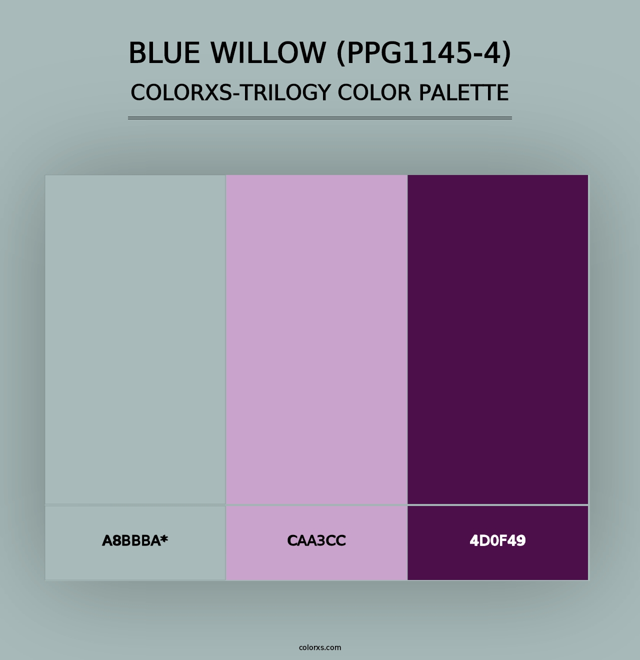 Blue Willow (PPG1145-4) - Colorxs Trilogy Palette