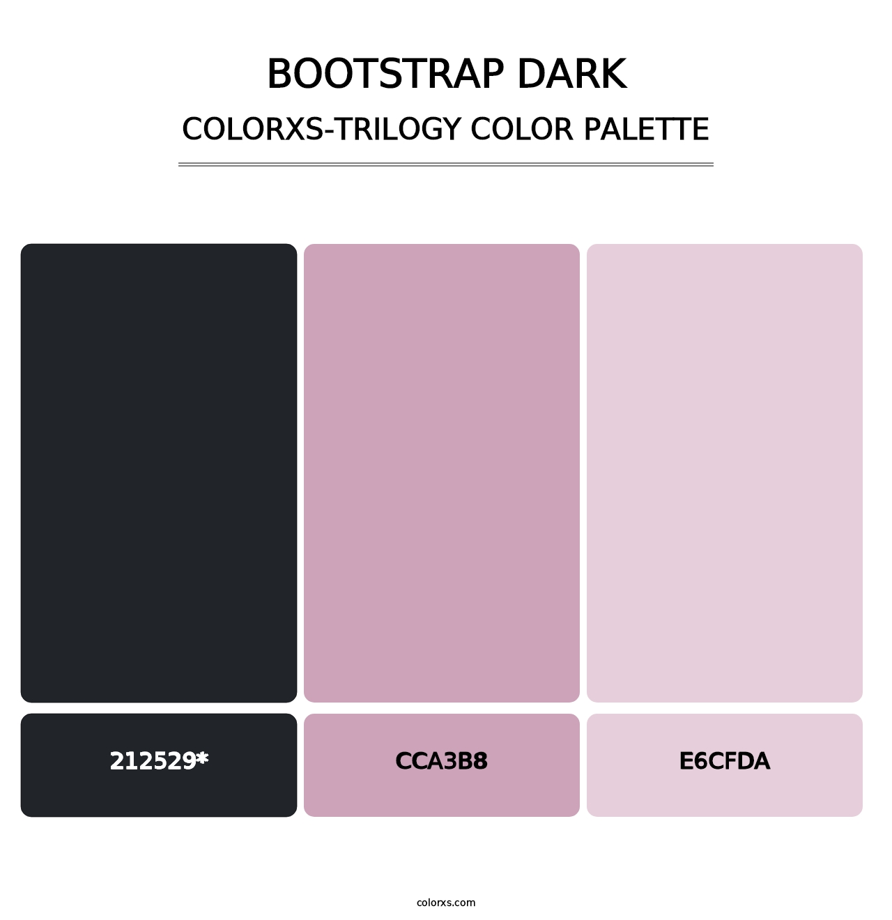 Bootstrap Dark - Colorxs Trilogy Palette