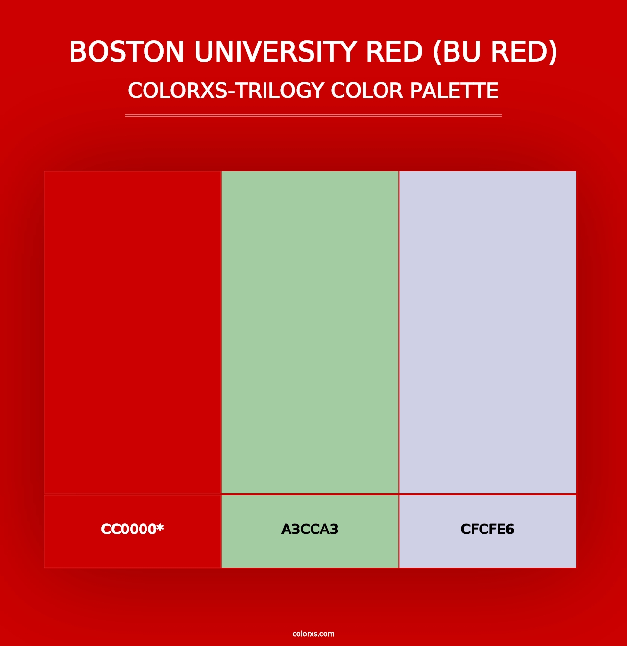 Boston University Red (BU Red) - Colorxs Trilogy Palette