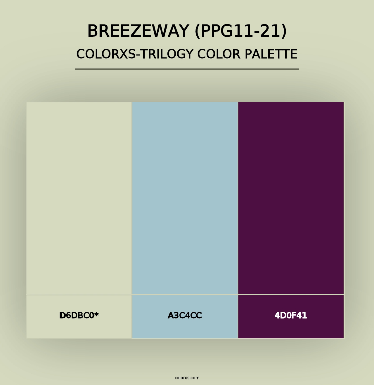 Breezeway (PPG11-21) - Colorxs Trilogy Palette