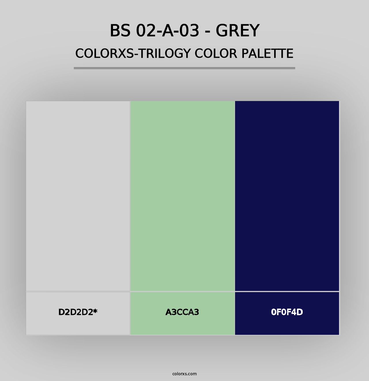 BS 02-A-03 - Grey - Colorxs Trilogy Palette