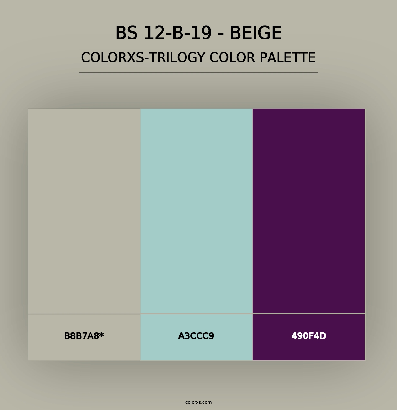 BS 12-B-19 - Beige - Colorxs Trilogy Palette