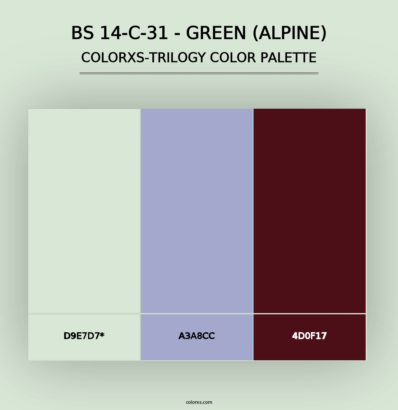 BS 14-C-31 - Green (Alpine) - Colorxs Trilogy Palette