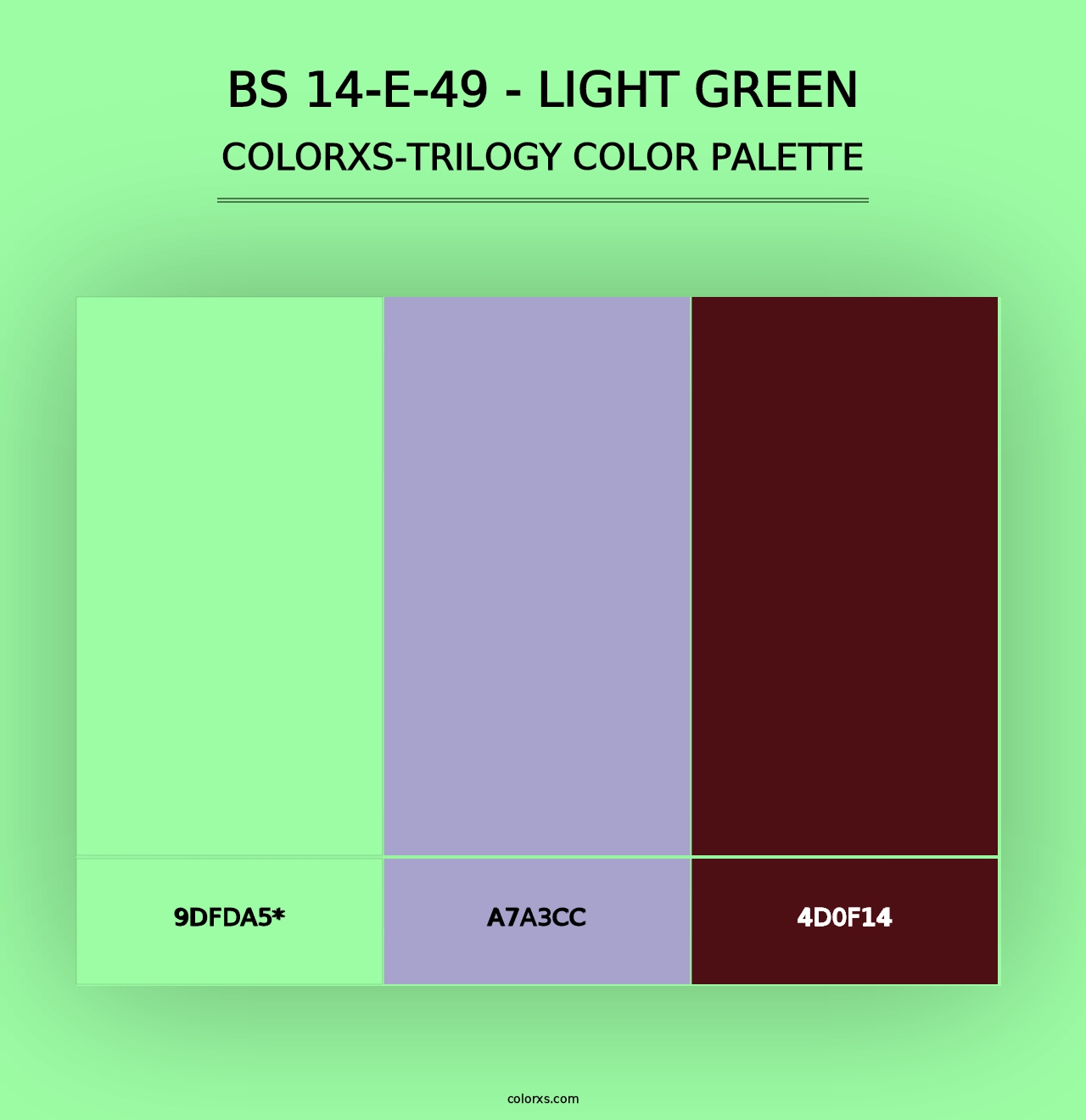 BS 14-E-49 - Light Green - Colorxs Trilogy Palette