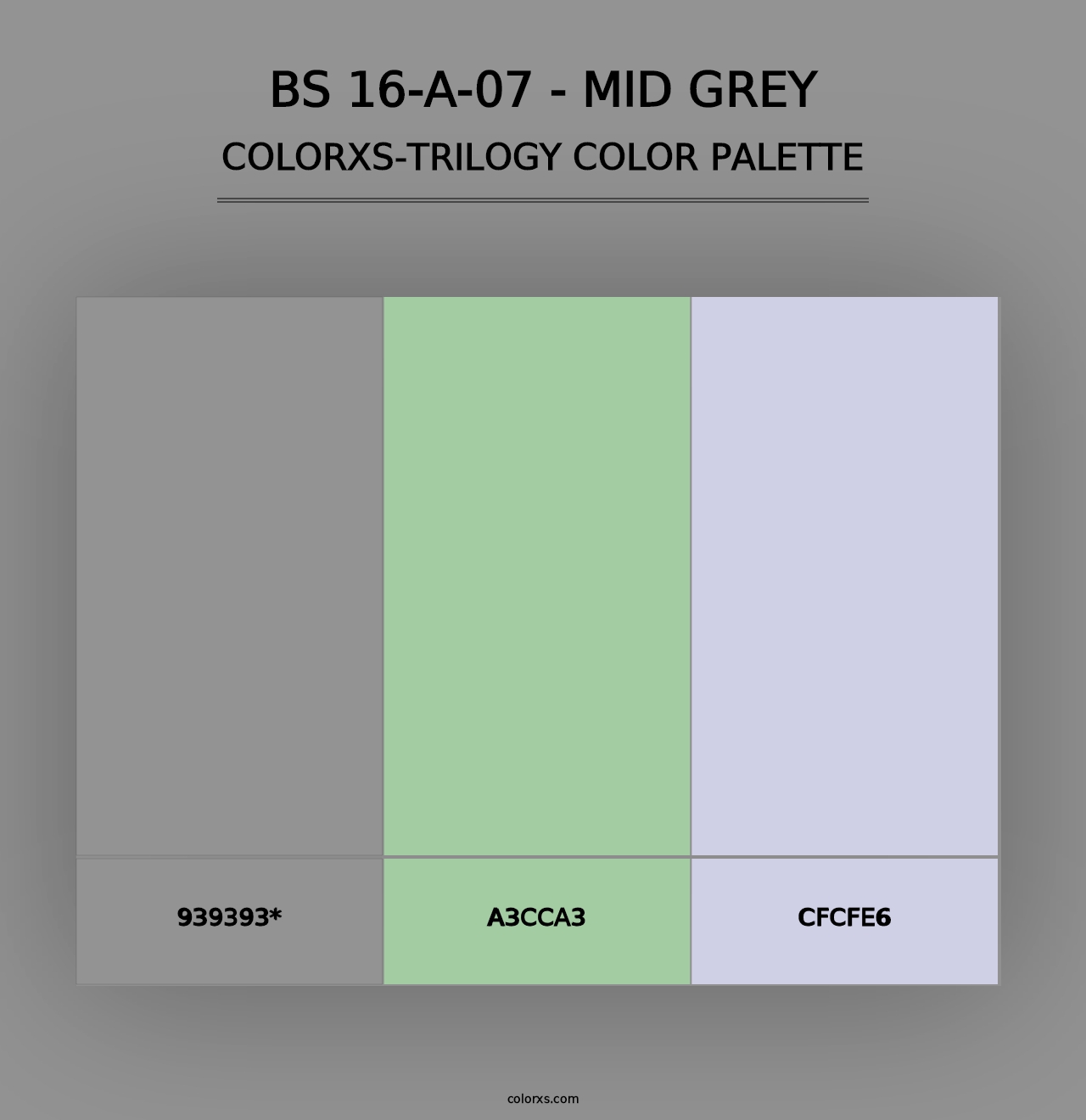 BS 16-A-07 - Mid Grey - Colorxs Trilogy Palette