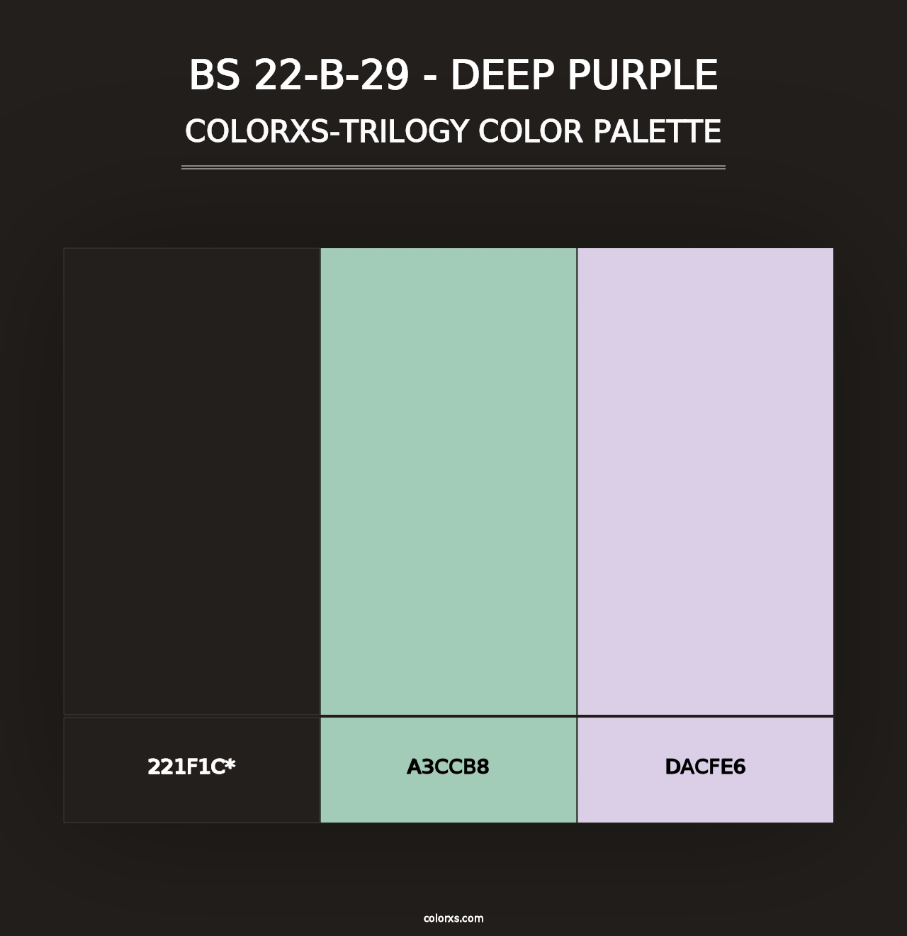 BS 22-B-29 - Deep Purple - Colorxs Trilogy Palette