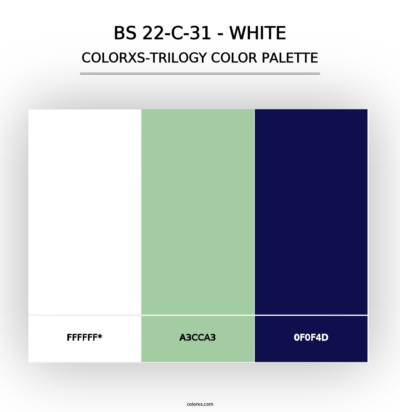 BS 22-C-31 - White - Colorxs Trilogy Palette