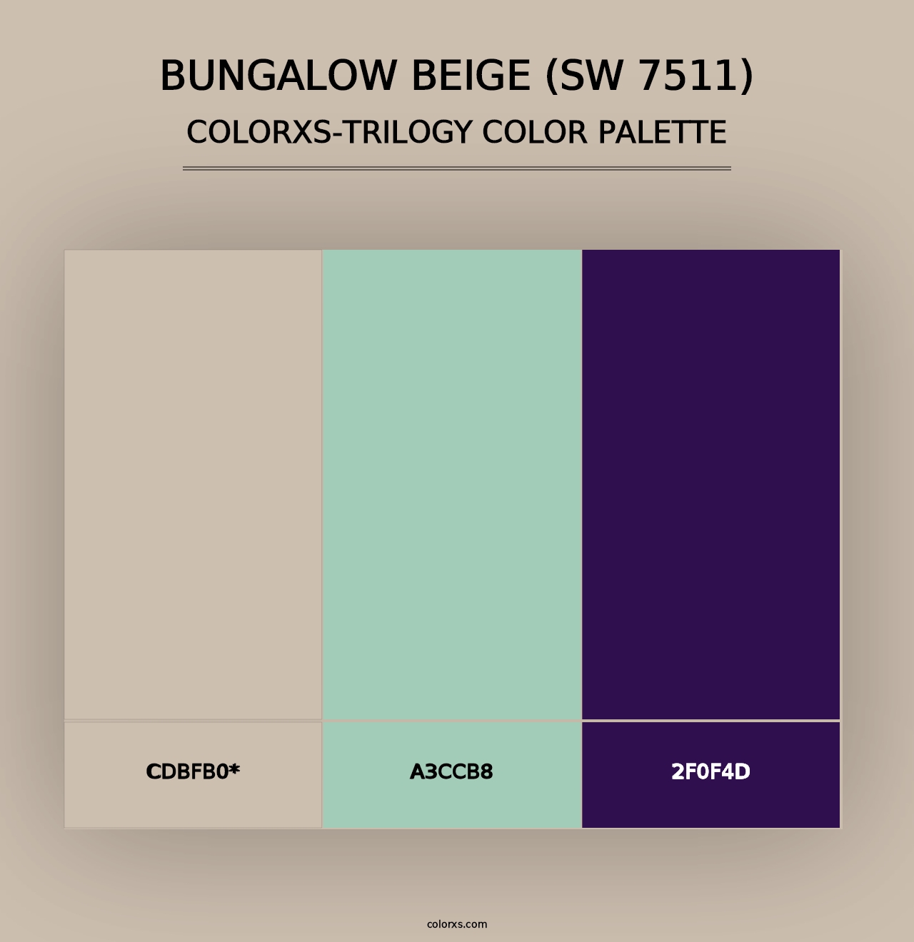 Bungalow Beige (SW 7511) - Colorxs Trilogy Palette