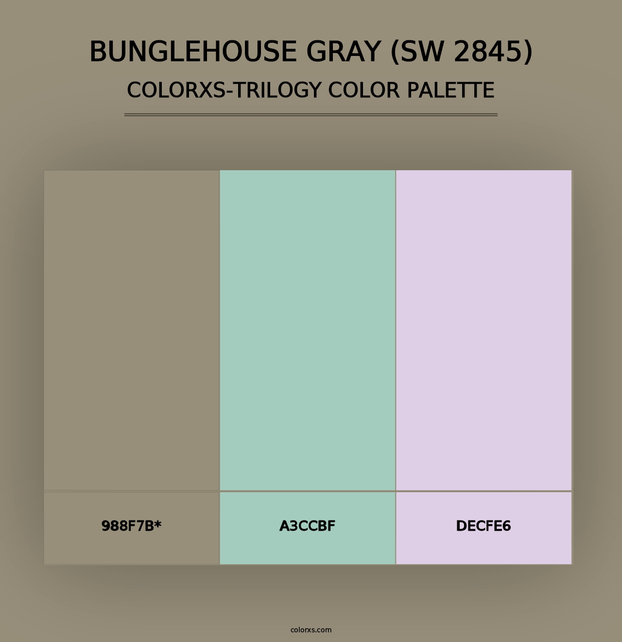 Bunglehouse Gray (SW 2845) - Colorxs Trilogy Palette