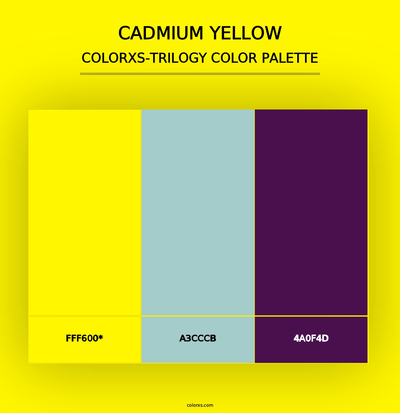 Cadmium Yellow - Colorxs Trilogy Palette