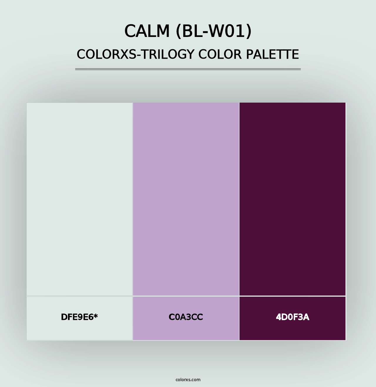 Calm (BL-W01) - Colorxs Trilogy Palette