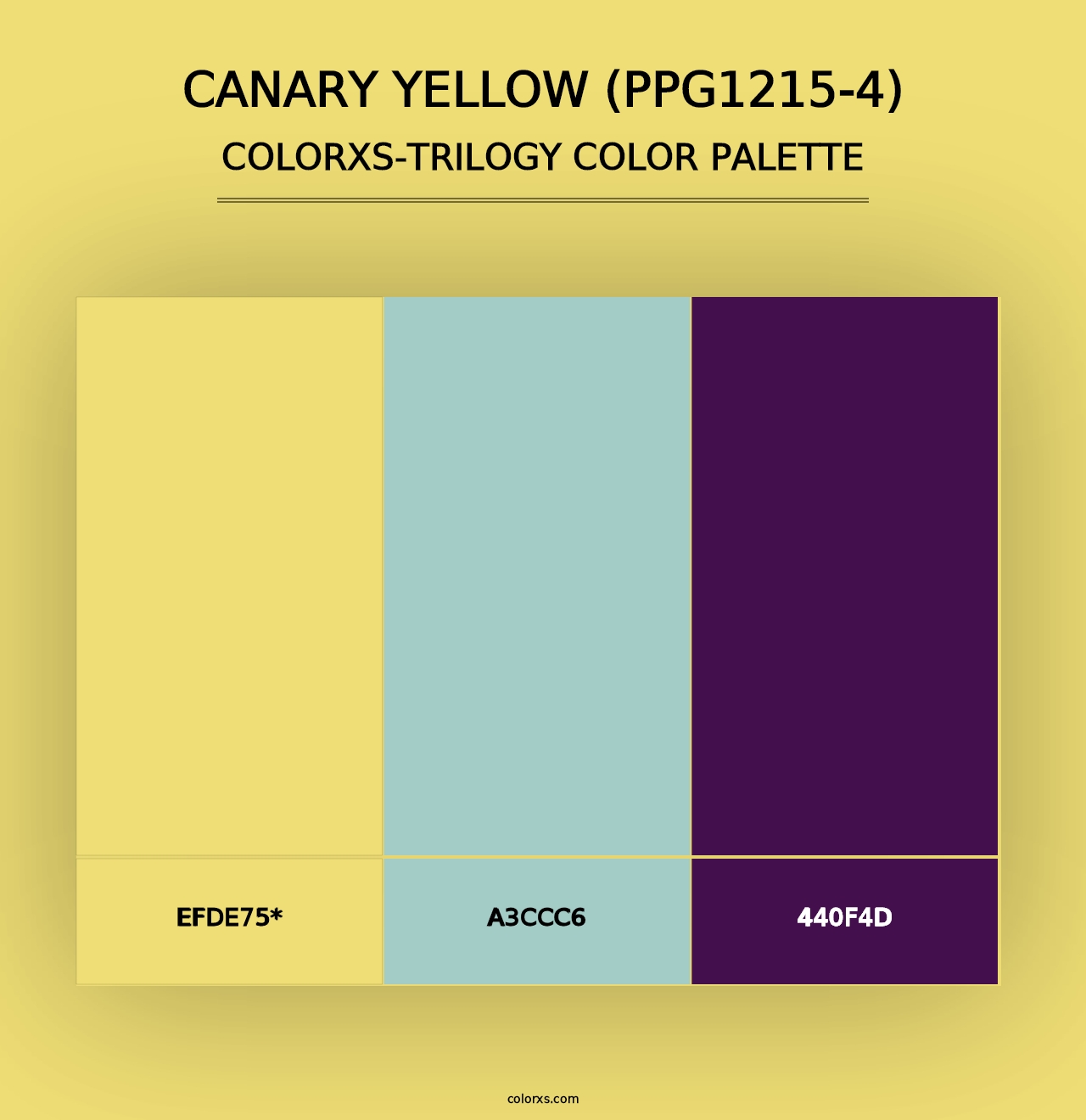 Canary Yellow (PPG1215-4) - Colorxs Trilogy Palette