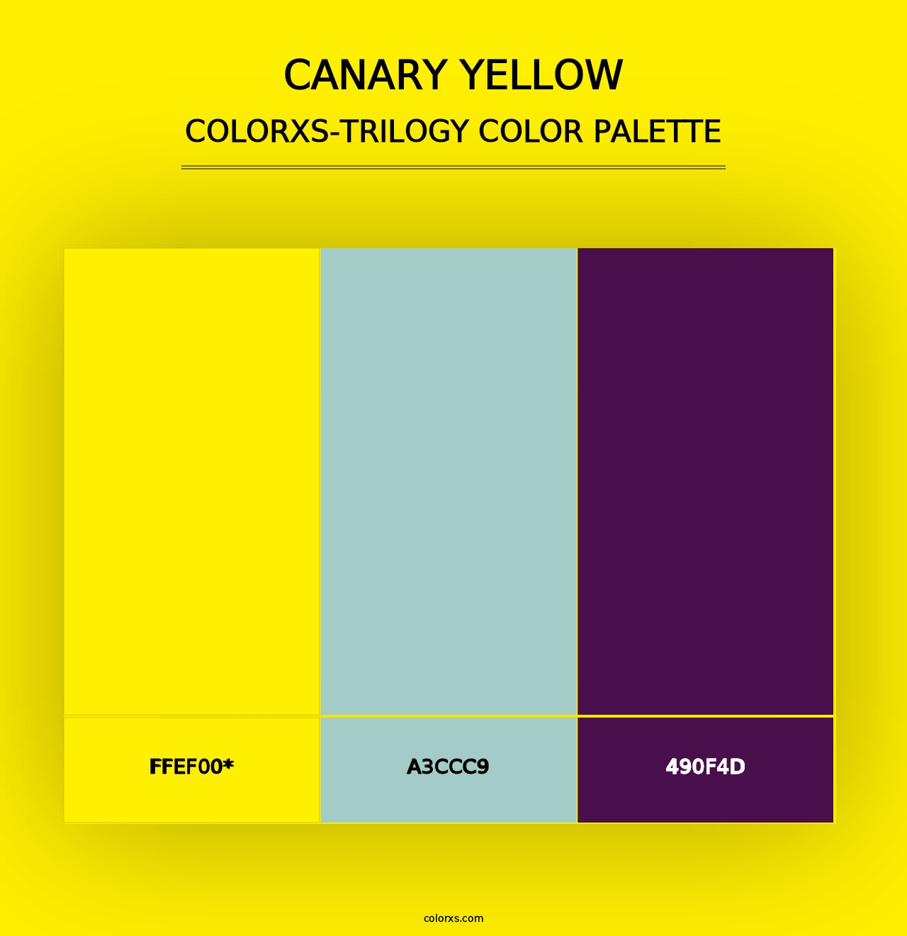 Canary Yellow - Colorxs Trilogy Palette